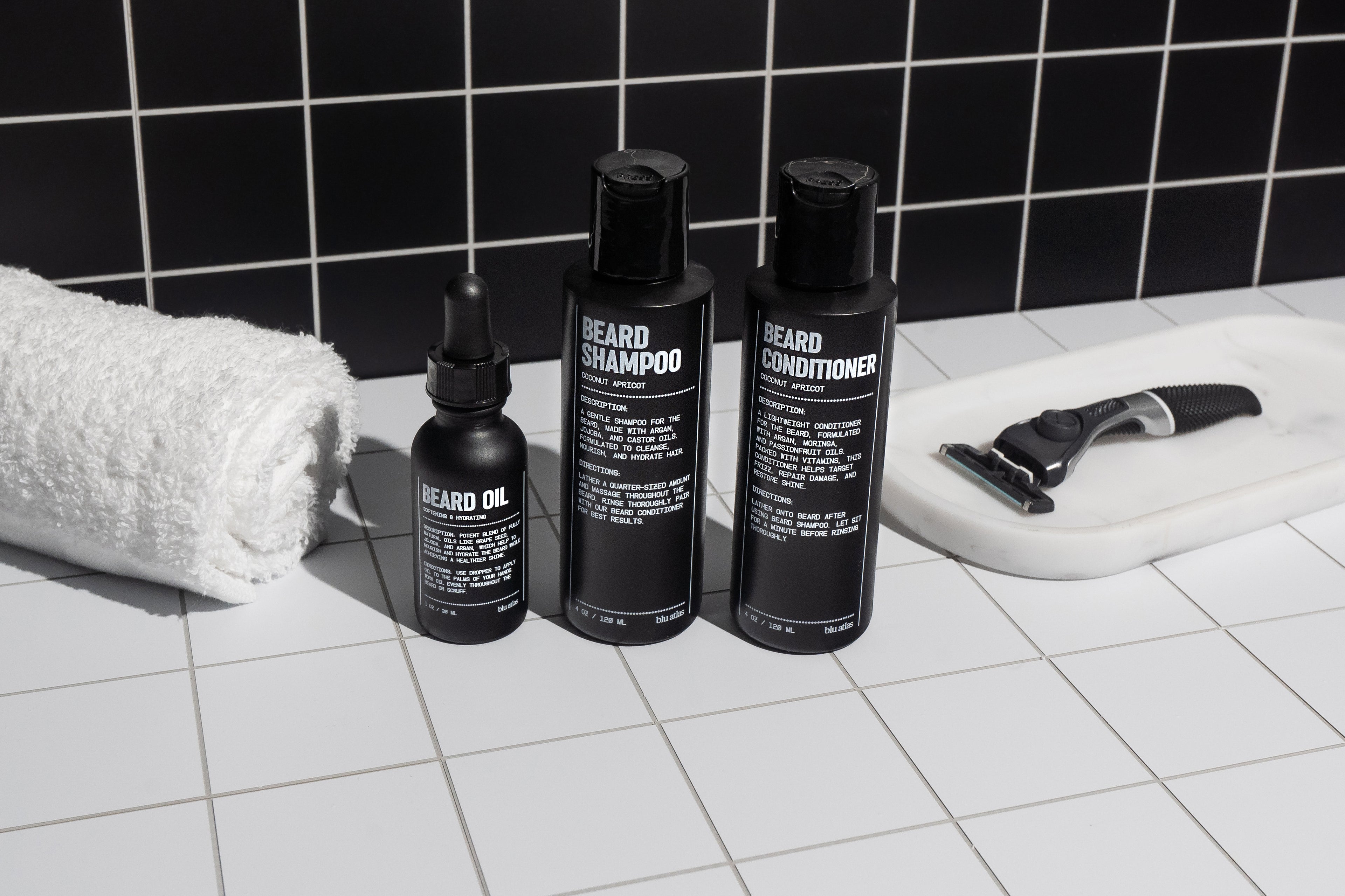 Blu Atlas Beard Bundle with Oil, Shampoo and Conditioner 