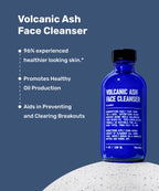 A blue bottle from the Better Skin Set by Blu Atlas is displayed on a speckled surface. Text highlights its features: 96% reported healthier skin, supports balanced oil production, and helps clear up breakouts. Packed with natural ingredients, it's a fantastic addition to any skincare regimen.