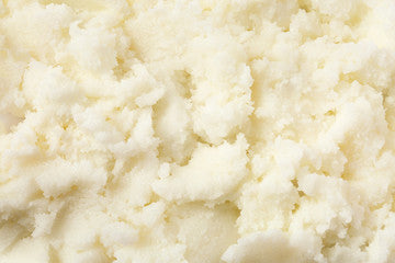 Close-up of fluffy mashed potatoes with a smooth and creamy texture.