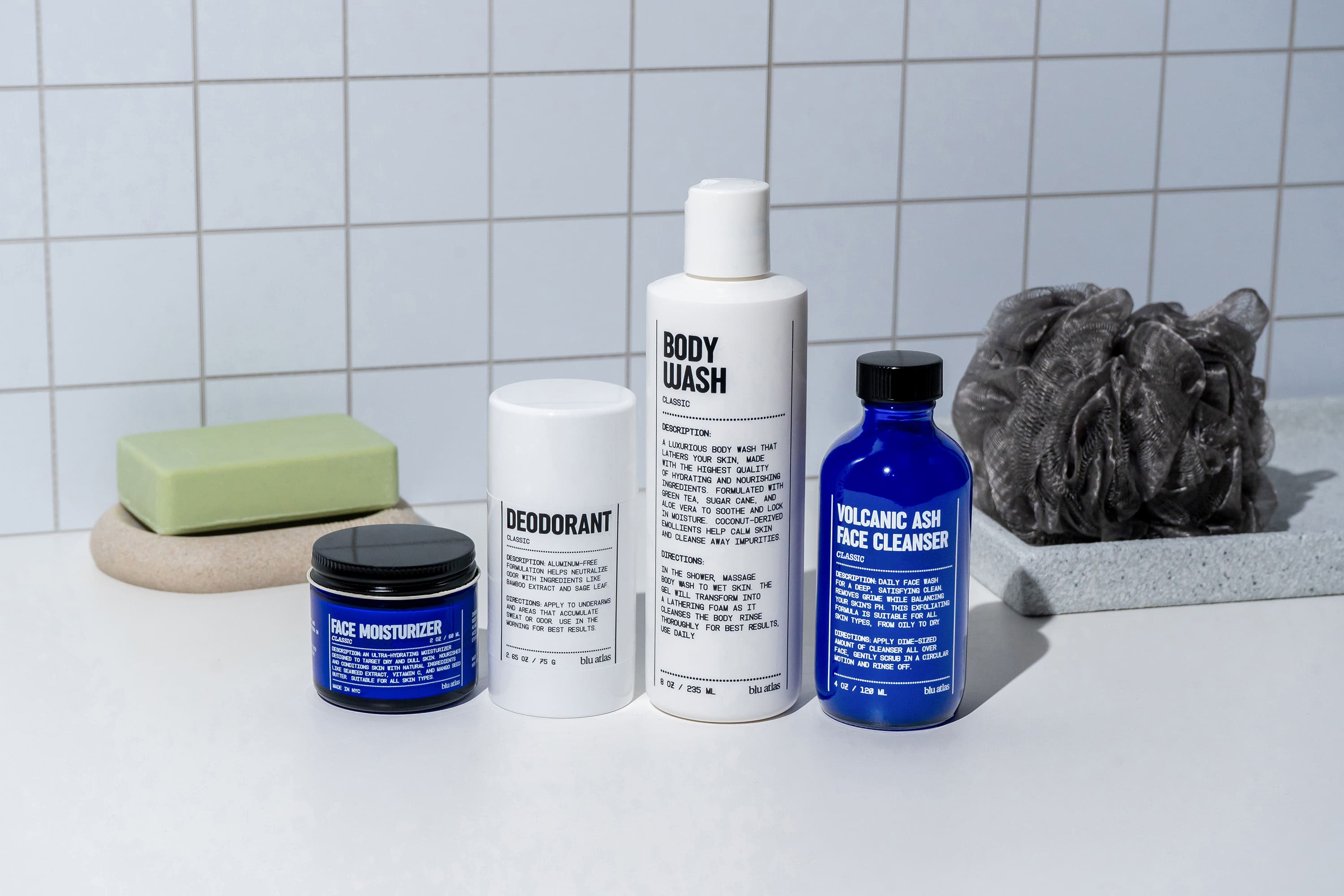 Image of Body Wash, Face Moisturizer, Deodorant, and Volcanic Face Cleanser