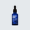 A blue bottle of Vitamin C serum with a black dropper lid on a light background.